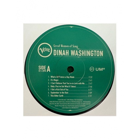 0602455885418, Виниловая пластинка Washington, Dinah, Great Women Of Song - фото 4