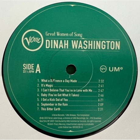Dinah Washington - Great Women Of Song (0602455885418) виниловая пластинка - фото 3