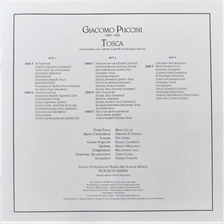 Maria Callas - Puccini: Tosca (Box) (5054197602054) виниловая пластинка - фото 4
