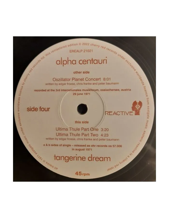 5013929712126, Виниловая пластинка Tangerine Dream, Alpha Centauri (coloured) - фото 6