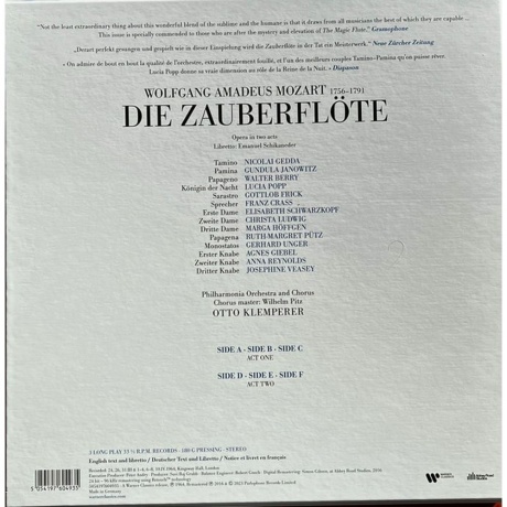 Otto Klemperer - Mozart: Die Zauberflote (5054197604935) виниловая пластинка - фото 2