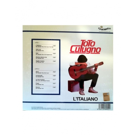 Виниловая пластинка Cutugno, Toto, L'Italiano (8034125846221) - фото 4