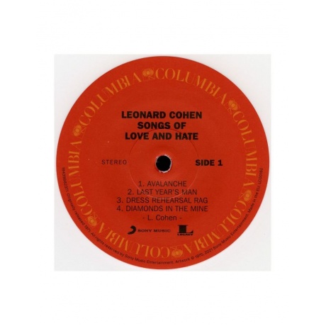 Виниловая пластинка Cohen, Leonard, Songs Of Love And Hate (coloured) (0194398823713) - фото 5
