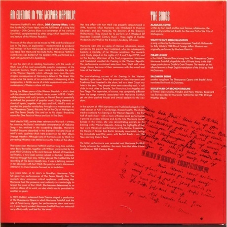 Marianne Faithfull - 20th Century Blues (0194399269916) виниловая пластинка - фото 2