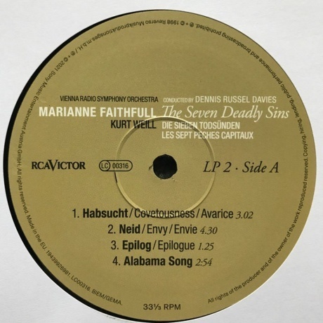 Marianne Faithfull - The Seven Deadly Sins (0194399269817) виниловая пластинка - фото 6