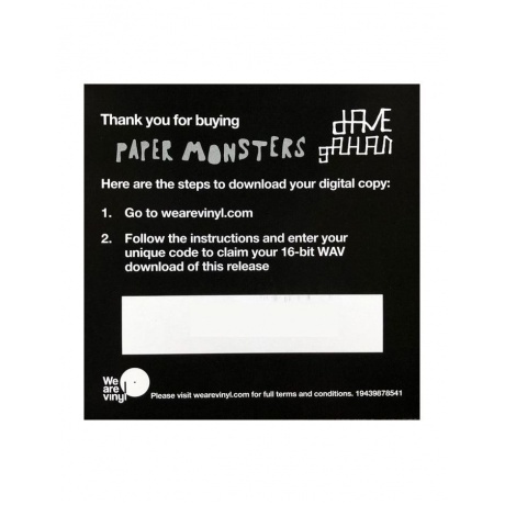 Dave Gahan - Paper Monsters (0194398785417) виниловая пластинка - фото 12