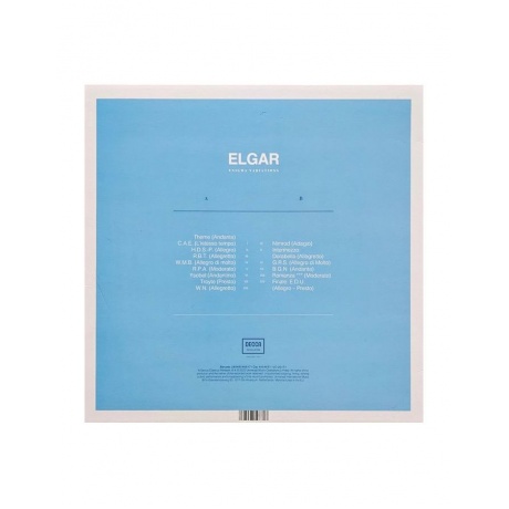 0028948546817, Виниловая пластинка Solti, Georg, Elgar: Enigma Variations - фото 2