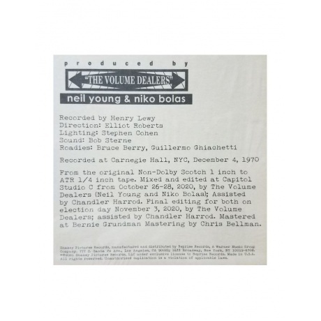 Neil Young - Carnegie Hall 1970 (0093624885153) виниловая пластинка - фото 10