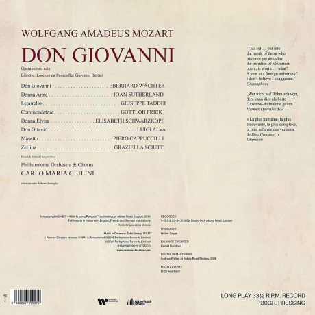 Виниловая пластинка Giulini, Carlo Maria, Mozart: Don Giovanni (Box) (0190296729270) - фото 2
