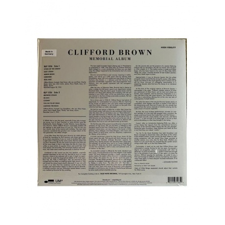 0602458319859, Виниловая пластинкаBrown, Clifford, Memorial Album - фото 2