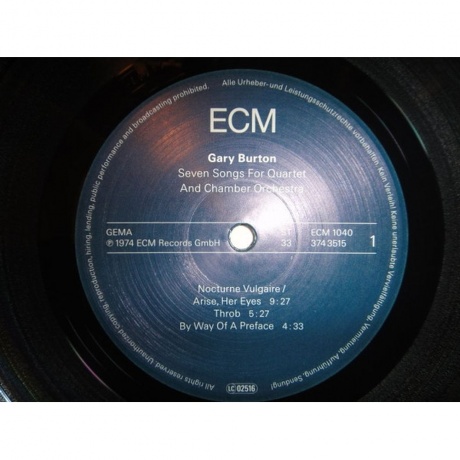 Gary Burton - Seven Songs For Quartet And Chamber Orchestra (0602537435159) виниловая пластинка - фото 2