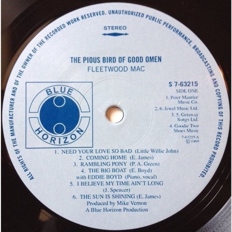 Fleetwood Mac - The Pious Bird Of Good Omen (Analogue) (4260019713001) виниловая пластинка - фото 3