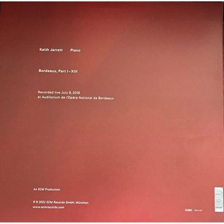 Keith Jarrett - Bordeaux Concert (0602445766086) виниловая пластинка - фото 4