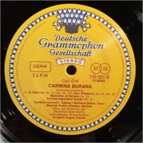 Eugen Jochum - Orff: Carmina Burana (Analogue) (4260019714435) виниловая пластинка - фото 4