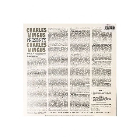 Charles Mingus - Presents Charles Mingus (Analogue) (5060149620199) виниловая пластинка - фото 3