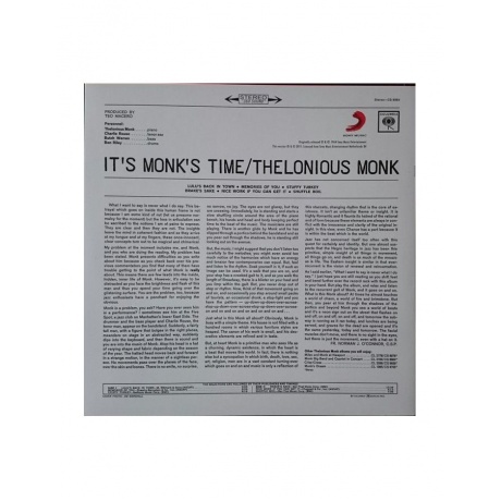 4260019714152, Виниловая пластинкаMonk, Thelonious, It's Monk's Time (Analogue) - фото 5