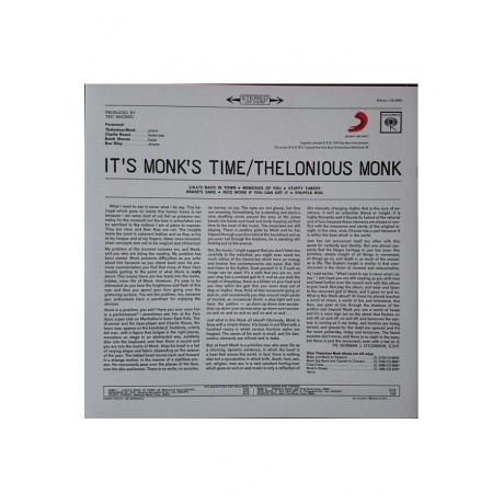 Thelonious Monk - It's Monk's Time (Analogue) (4260019714152) виниловая пластинка - фото 5
