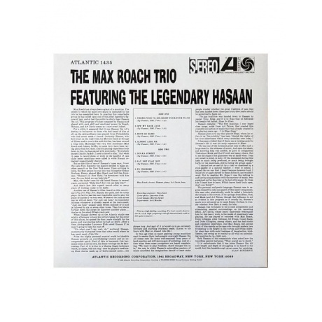 Max Roach - The Legendary Hasaan (Analogue) (4260019715784) виниловая пластинка - фото 3