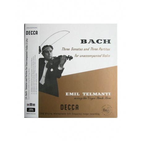 8808678161267, Виниловая пластинкаTelmanyi, Emil, Bach: Three Sonatas And Three Partitas For Unaccompanied Violin (Box) (Analogue) - фото 1