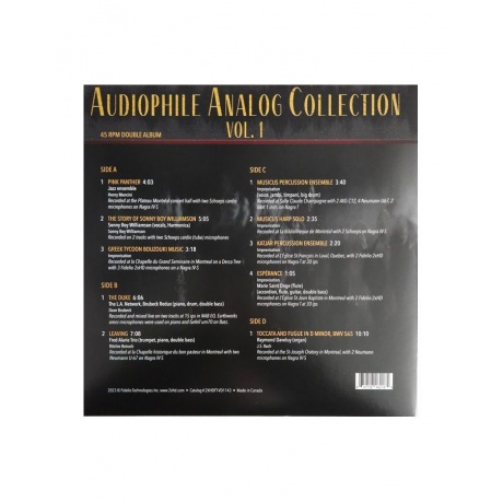 0632726462185, Виниловая пластинкаVarious Artists, Audiophile Analog Collection Vol.1 (Analogue) - фото 4