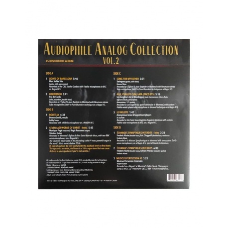 0632726462178, Виниловая пластинкаVarious Artists, Audiophile Analog Collection Vol.2 (Analogue) - фото 4