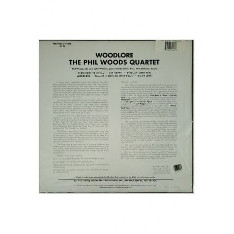 Phil Woods - Woodlore (Analogue) (0753088701818) виниловая пластинка - фото 2