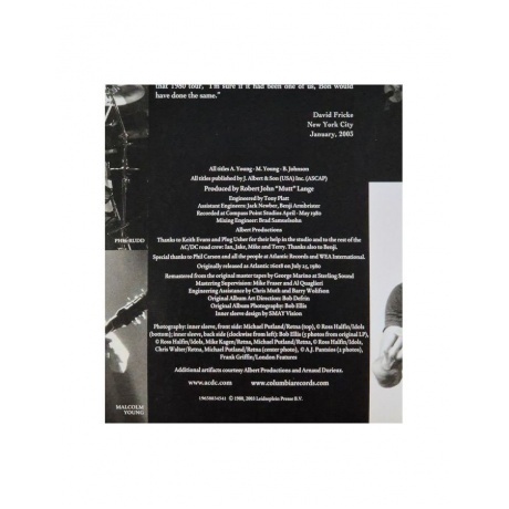 AC/DC - Back In Black (coloured) (0196588345418) виниловая пластинка - фото 18