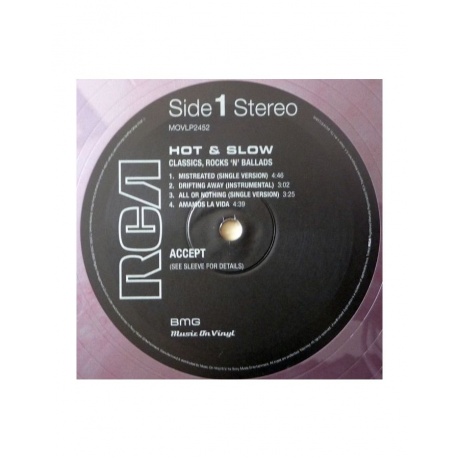 8719262010383, Виниловая пластинка Accept, Hot &amp; Slow: Classics, Rock 'n' Ballads (coloured) - фото 7