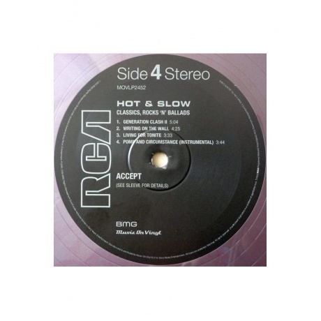 8719262010383, Виниловая пластинка Accept, Hot &amp; Slow: Classics, Rock 'n' Ballads (coloured) - фото 10