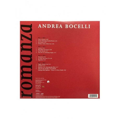 0028948424115, Виниловая пластинка Bocelli, Andrea, Romanza - фото 2