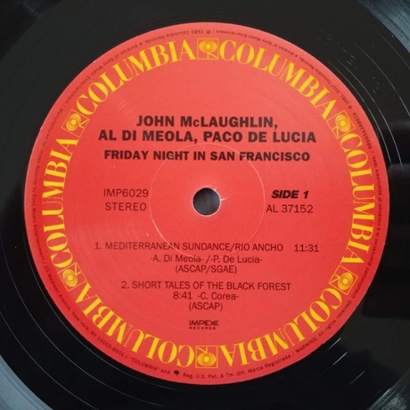 Di Meola; McLaughlin; De Lucia - Friday Night In San Francisco (Analogue) (0856276002213) виниловая пластинка - фото 2