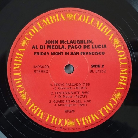 Di Meola; McLaughlin; De Lucia - Friday Night In San Francisco (Analogue) (0856276002213) виниловая пластинка - фото 3