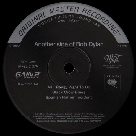 Bob Dylan - Another Side Of Bob Dylan (Analogue, Original Master Recording) (0821797237918) виниловая пластинка - фото 2