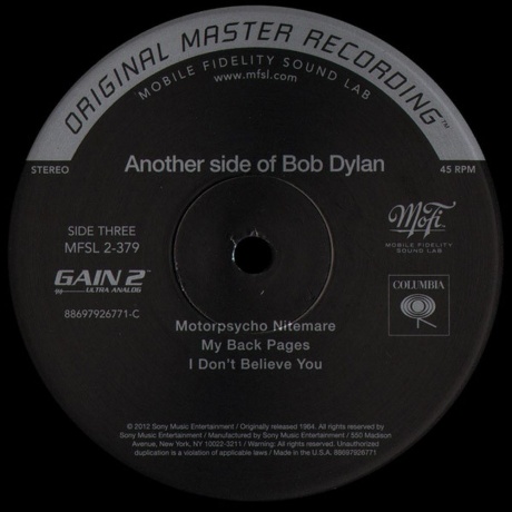 Bob Dylan - Another Side Of Bob Dylan (Analogue, Original Master Recording) (0821797237918) виниловая пластинка - фото 4