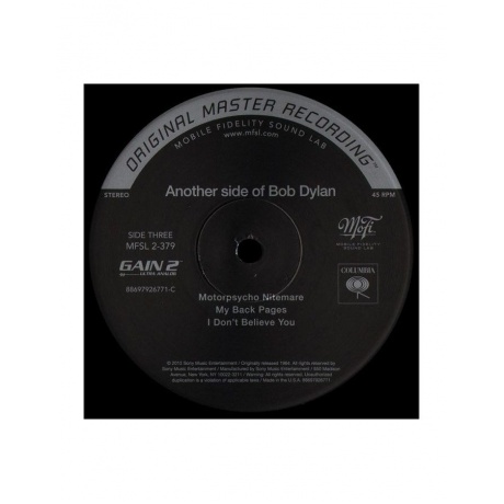 Виниловая пластинка Dylan, Bob, Another Side Of Bob Dylan (Original Master Recording) (0821797237918) - фото 7
