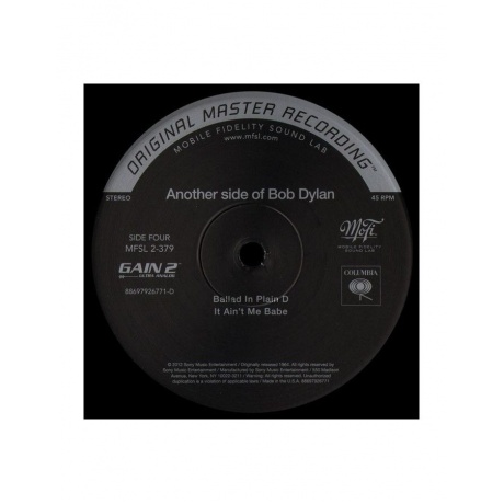Виниловая пластинка Dylan, Bob, Another Side Of Bob Dylan (Original Master Recording) (0821797237918) - фото 8