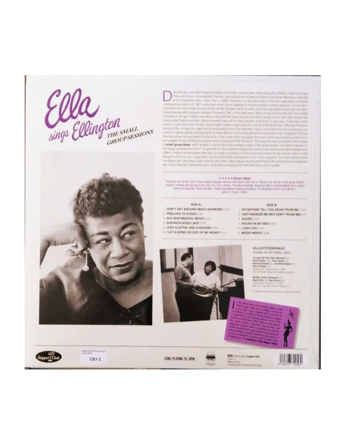 Виниловая пластинка Fitzgerald, Ella, Ella Sings Ellington (8435723700562) - фото 2