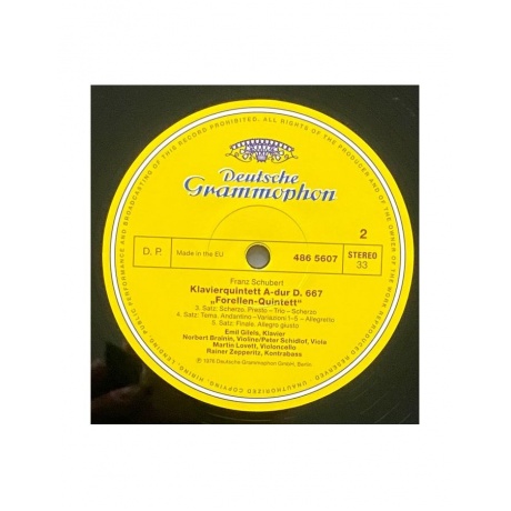 Виниловая пластинка Gilels, Emil, Schubert: Piano Quintet In A Major D. 667 (Original Source) (0028948656073) - фото 8