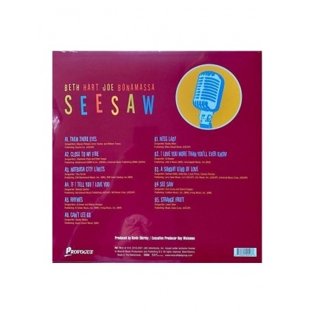 Hart, Beth; Bonamassa, Joe, Seesaw (coloured) (0810020505238) виниловая пластинка - фото 3