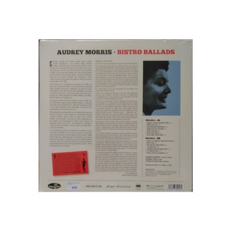 Виниловая пластинка Morris, Audrey, Bistro Ballads Sung By Audrey Morris (8435723700432) - фото 2