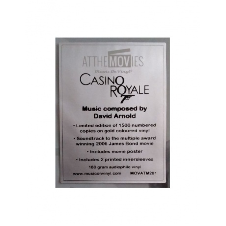 Виниловая пластинка OST, Casino Royale (David Arnold) (coloured) (8719262025455) - фото 8
