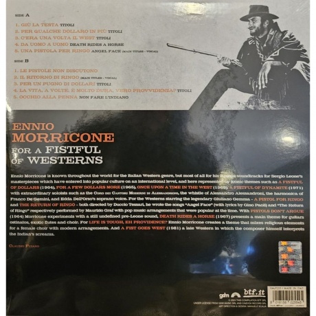 OST - For A Fistful Of Westerns (Ennio Morricone) (coloured) (8016158025545) виниловая пластинка - фото 3