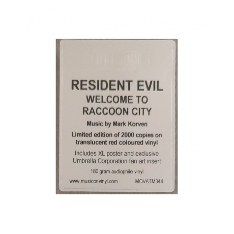 Виниловая пластинка OST, Resident Evil: Welcome To Raccoon City (Mark Korven) (coloured) (8719262023239) - фото 9