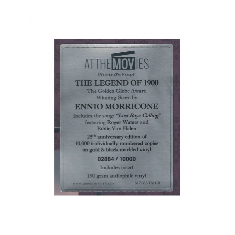 Виниловая пластинка OST, The Legend Of 1900 (Ennio Morricone) (coloured) (8719262032613) - фото 6