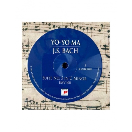 Виниловая пластинка Ma, Yo-Yo, Bach: The Six Unaccompanied Cello Suites (picture) (0196588123818) - фото 12