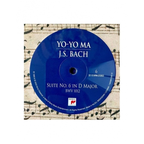 Виниловая пластинка Ma, Yo-Yo, Bach: The Six Unaccompanied Cello Suites (picture) (0196588123818) - фото 13