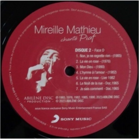 0196588276811, Mathieu, Mireille, Chante Piaf виниловая пластинка - фото 6