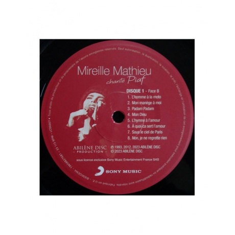 Виниловая пластинка Mathieu, Mireille, Chante Piaf (0196588276811) - фото 4