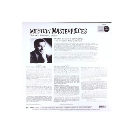 Виниловая пластинка Milstein, Nathan, Masterpieces For Violin And Orchestra (Analogue) (0753088852817) - фото 2