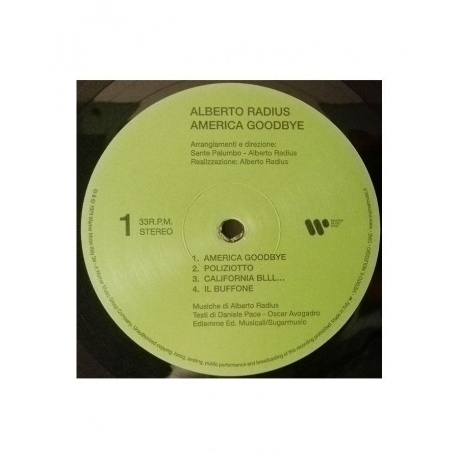 Alberto Radius - America Good-Bye (8032484343474) виниловая пластинка - фото 3
